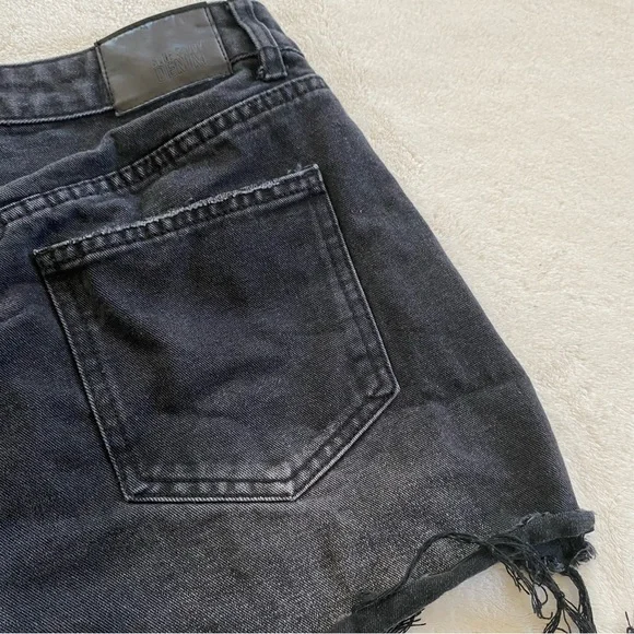 High Waisted Black Jean Shorts - Picture 8 of 11